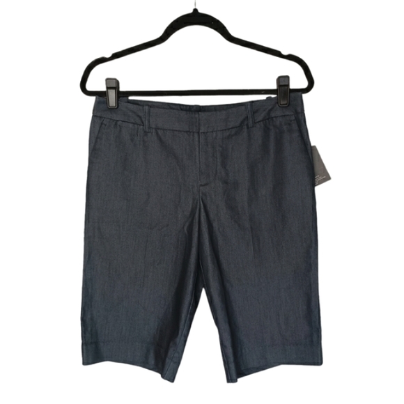 MOSSIMO STRETCH Dark Blue Modern Fit Bermuda Shorts 6 (Small) NWT - Picture 1 of 7
